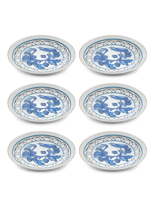 Hermia Set de Platos de Postre Multicolor (6 Piezas) de Porcelana DNR0051
